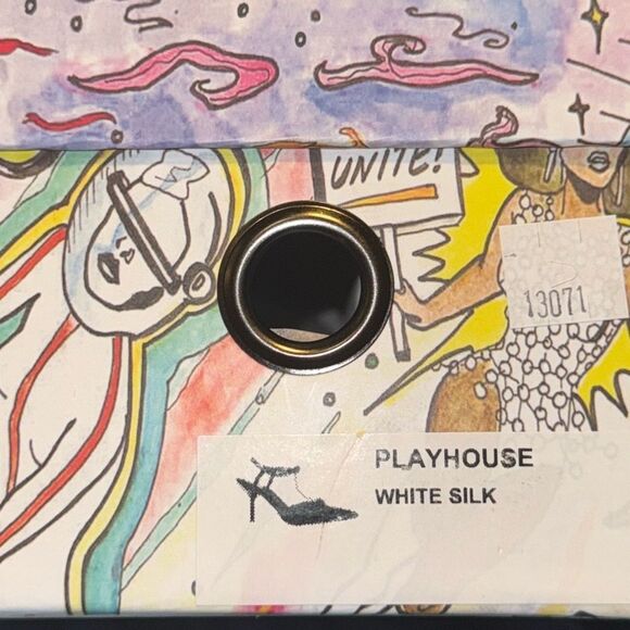 Jeffrey Campbell Playhouse Pointed Toe Satin White Pumps Size 10 - Picture 6 of 7